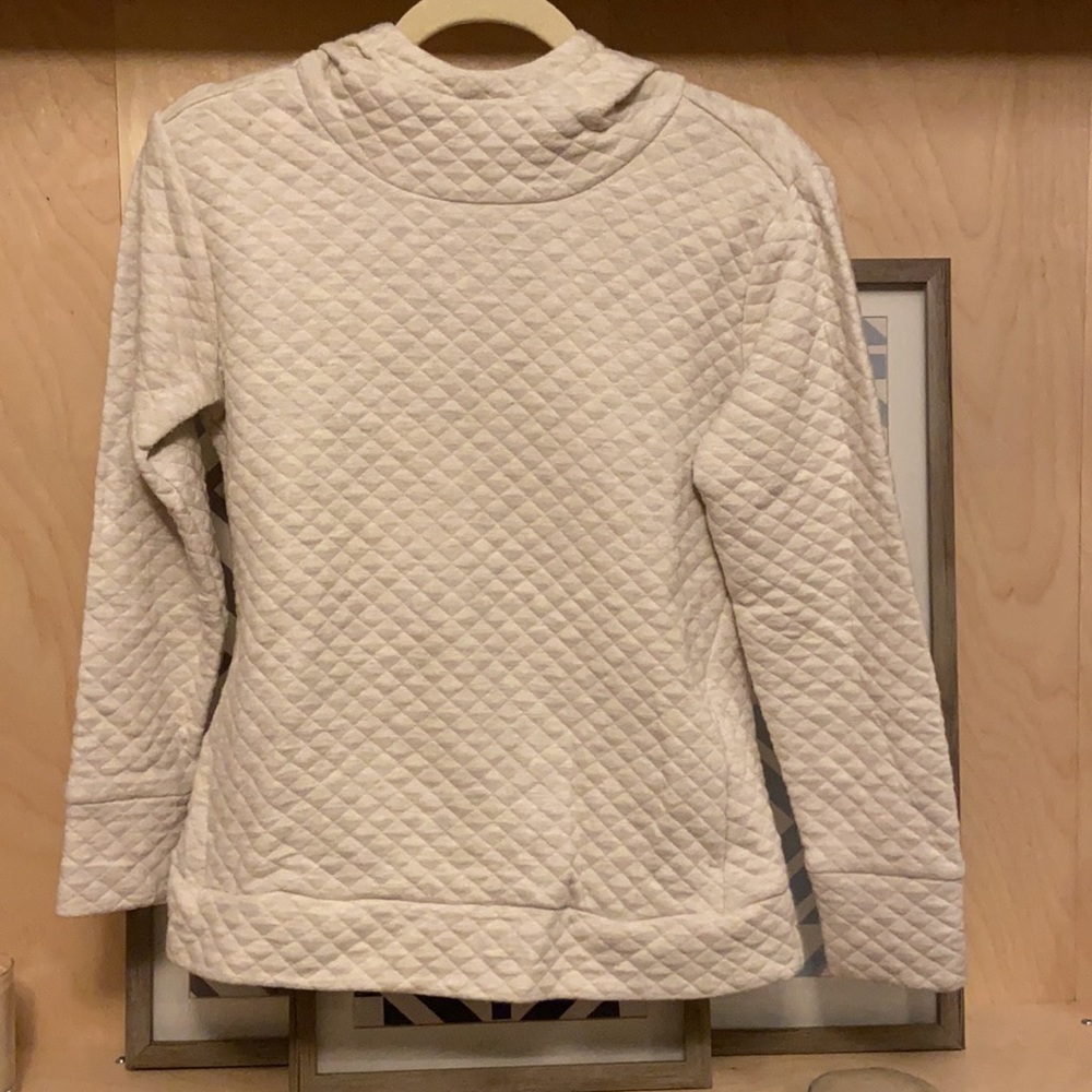 High neck quilted hooded sweatshirt- size small